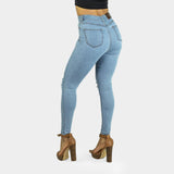 Impact High Waisted Skinny Jeans - Blue Sky Knee Rips