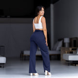 Flattering Navy Wide Leg Pants