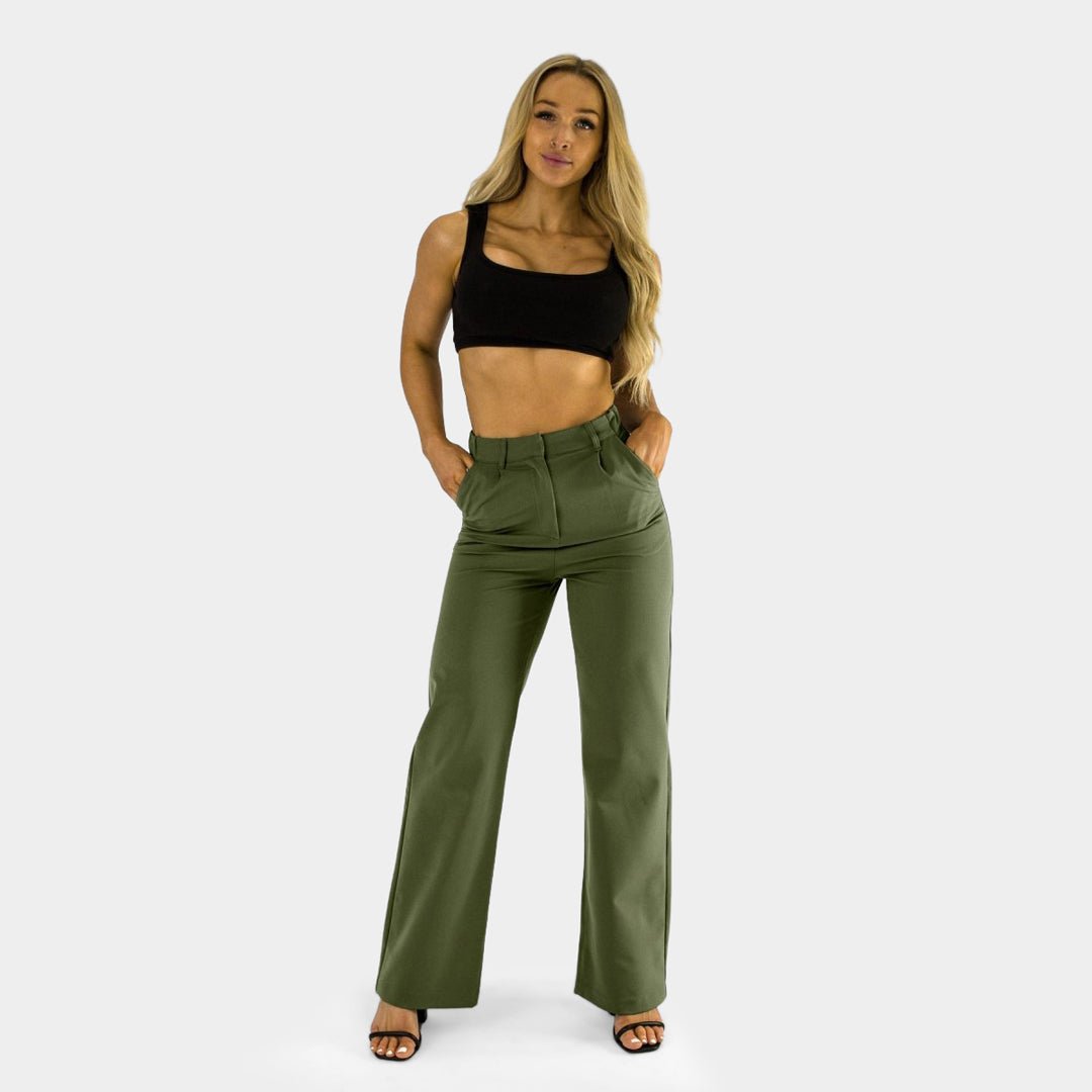 Best Olive Green Work Wide Leg Pants