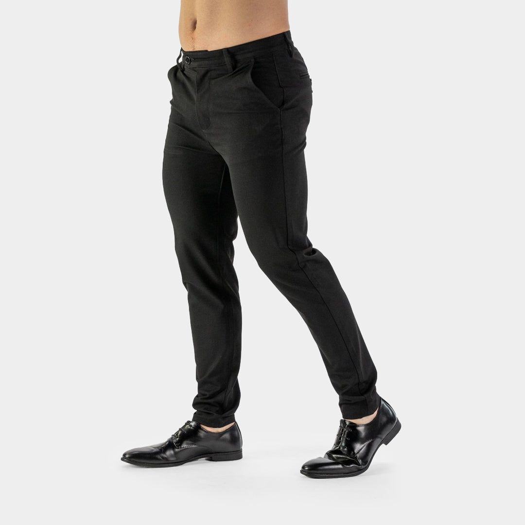 Mens Muscle Fit Formal Pants Black