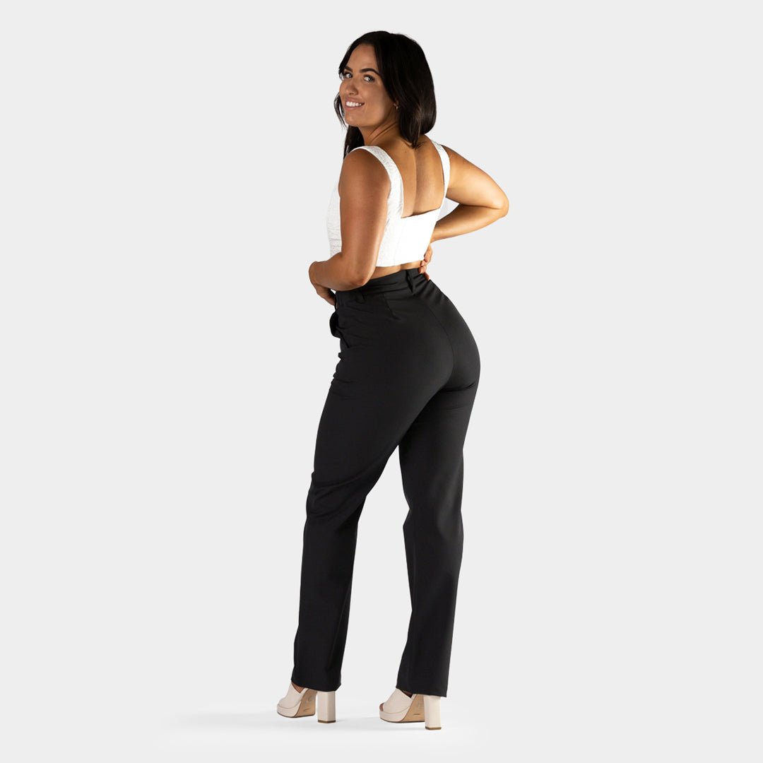 Stretch Waist Womens Black Work Trousers