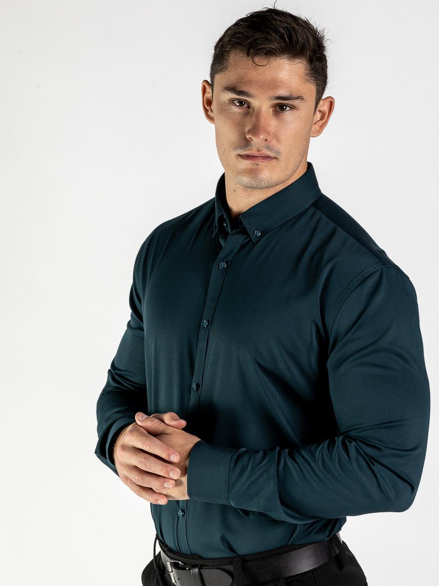 Performance Bamboo Dress Shirt - Emerald Green - Kojo Fit