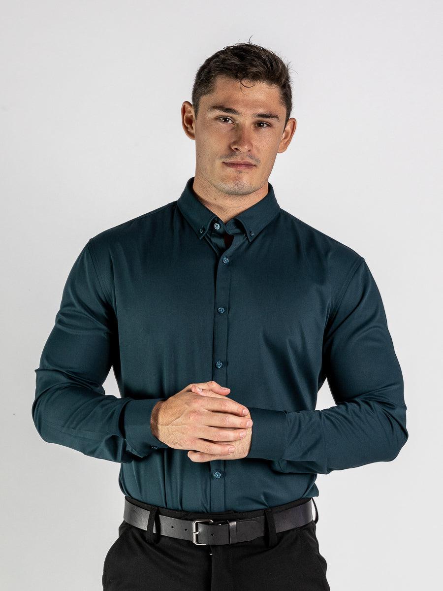 Performance Bamboo Dress Shirt - Emerald Green - Kojo Fit