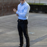 Performance Bamboo Dress Shirt - Light Blue Gingham - Kojo Fit