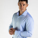 Performance Bamboo Dress Shirt - Light Blue Gingham - Kojo Fit