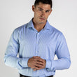 Performance Bamboo Dress Shirt - Light Blue Gingham - Kojo Fit