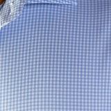 Performance Bamboo Dress Shirt - Light Blue Gingham - Kojo Fit