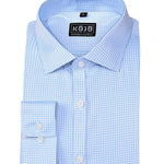 Performance Bamboo Dress Shirt - Light Blue Gingham - Kojo Fit