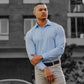 Mens Sky Blue Muscle Fit Work Shirt