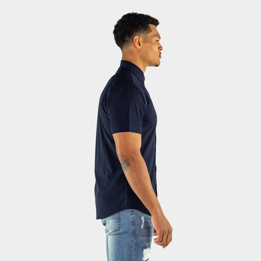 Navy Bodybuilder Button Up Shirt