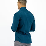 Return Sale - Bamboo Satin Stretch Shirt - Deep Teal - Kojo Fit