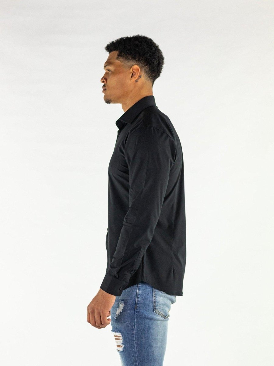 Return Sale - Performance Bamboo Dress Shirt - Black - Kojo Fit