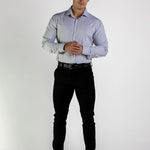 Performance Bamboo Dress Shirt - Black Microcheck - Kojo Fit