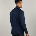 Navy Fitted Dress Shirt | Kojo Fit