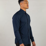 Navy Dress Shirt For Muscular Men | Kojo Fit