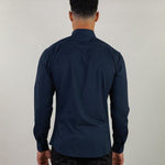 Navy Tapered Fit Dress Shirt | Kojo Fit