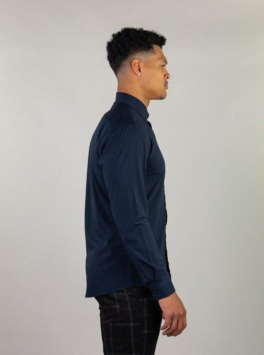 Navy Dress Shirt For Athletes | Kojo Fit