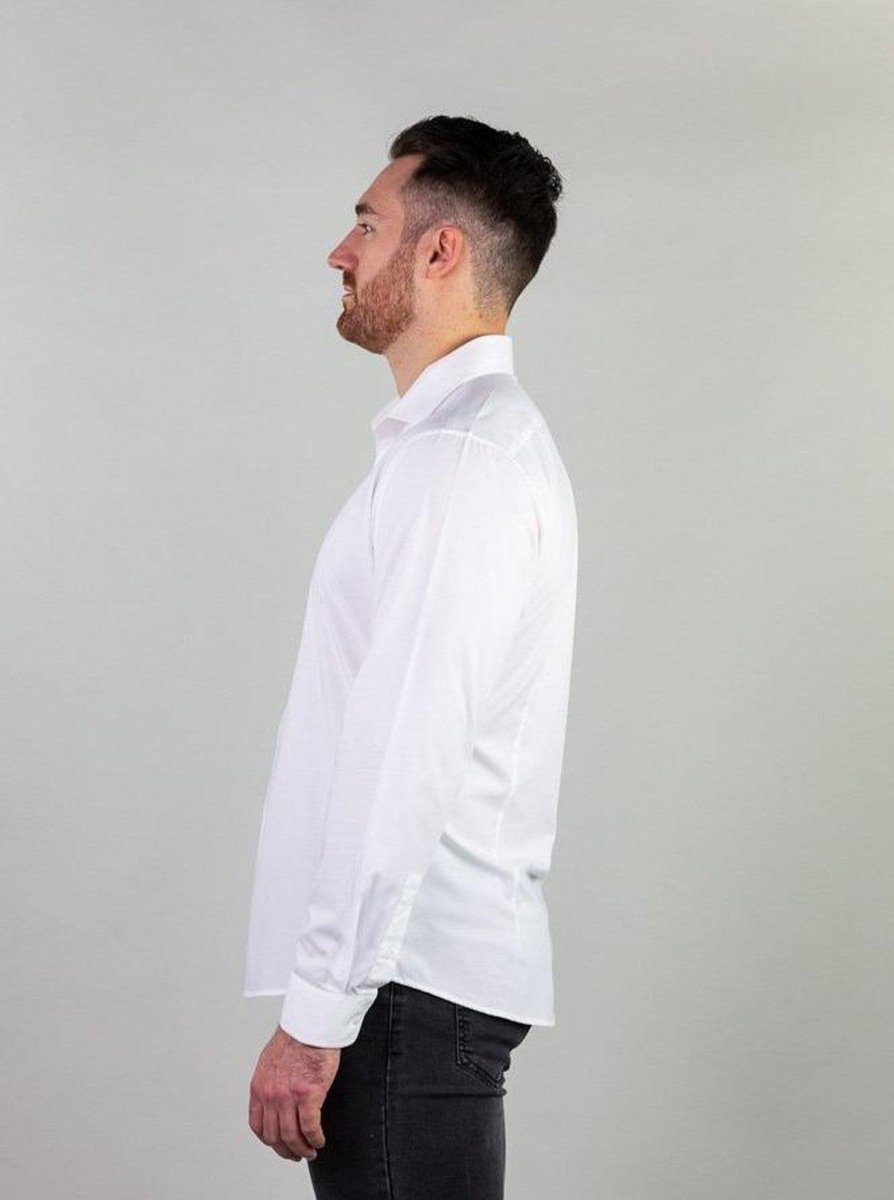 Return Sale - Performance Bamboo Dress Shirt - White - Kojo Fit