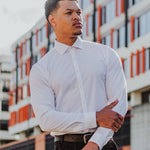 Return Sale - Performance Bamboo Dress Shirt - White - Kojo Fit