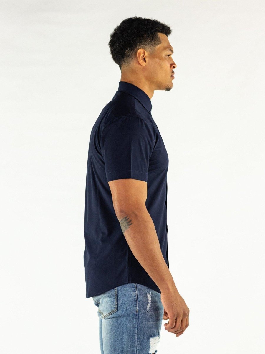 Return Sale - Performance Bamboo Short Sleeve Shirt - Navy - Kojo Fit