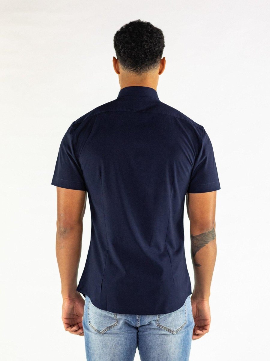 Return Sale - Performance Bamboo Short Sleeve Shirt - Navy - Kojo Fit
