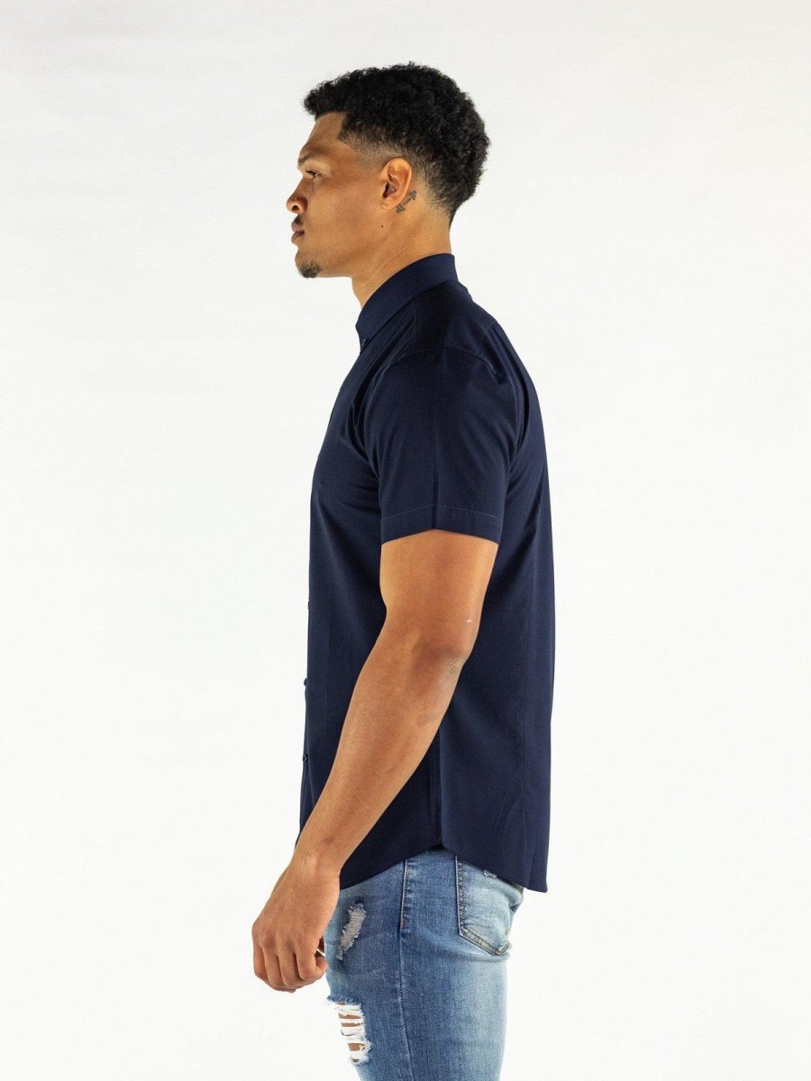 Return Sale - Performance Bamboo Short Sleeve Shirt - Navy - Kojo Fit