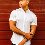 Return Sale - Performance Bamboo Short Sleeve Shirt - White - Kojo Fit