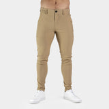 Mens Muscle Skinny Fit Chinos Beige