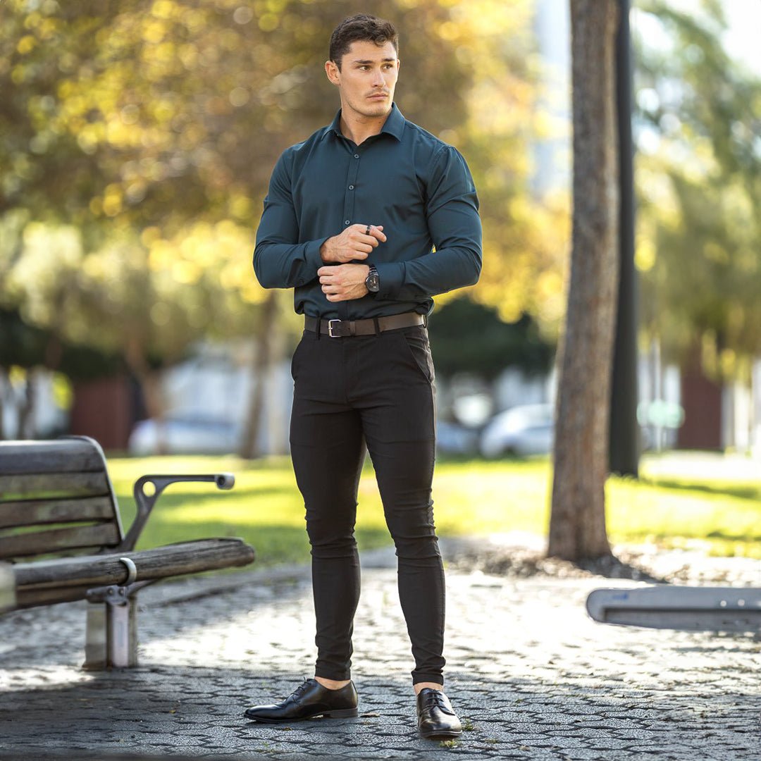 Mens Black Stretch Skinny Fit Pants