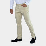 Mens Slim Fit Stretch Chinos Cream 