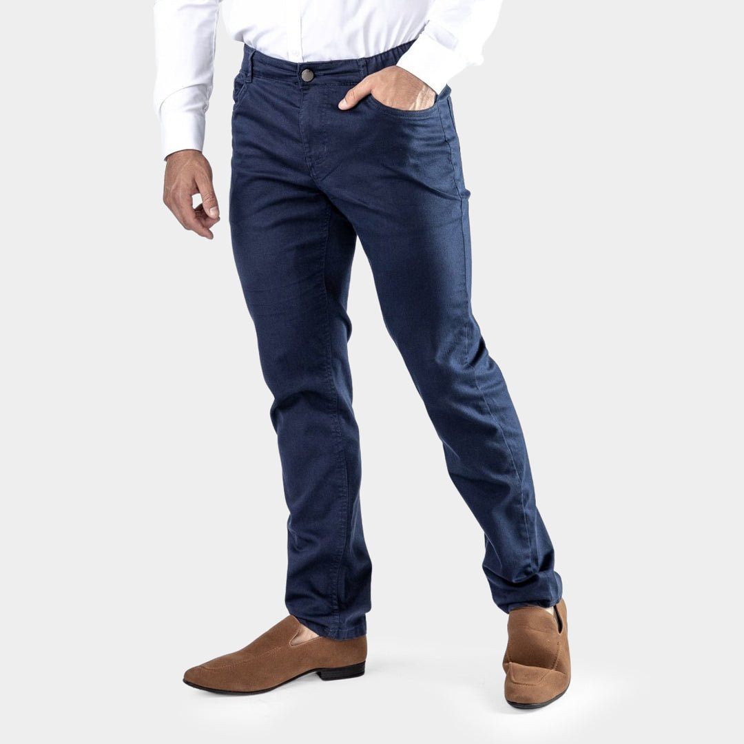 Navy Slim Fit Stretch Mens Chinos