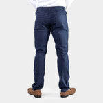 Mens Stretch Waist Slim Fit Chinos Navy Blue