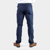 Mens Stretch Waist Slim Fit Chinos Navy Blue