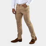 Mens Brown Slim Fit Stretch Chinos