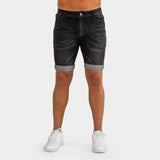 Ultra Stretch Denim Shorts Black Fade