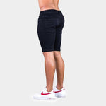 Mens Black Denim Stretch Shorts