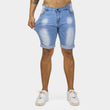 Mens Blue Fade Stretch Denim Shorts