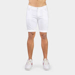 Mens White Denim Shorts Skinny Fit