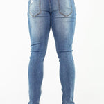 Ultra Stretch Jeans - Skinny Fit - Blue Ripped - Kojo Fit