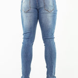 Ultra Stretch Jeans - Skinny Fit - Blue Ripped - Kojo Fit