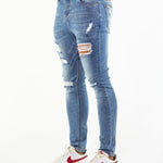 Ultra Stretch Jeans - Skinny Fit - Blue Ripped - Kojo Fit